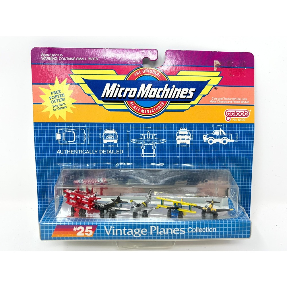 Vintage Micro Machines #25 Vintage Planes Collection Galoob New In Box